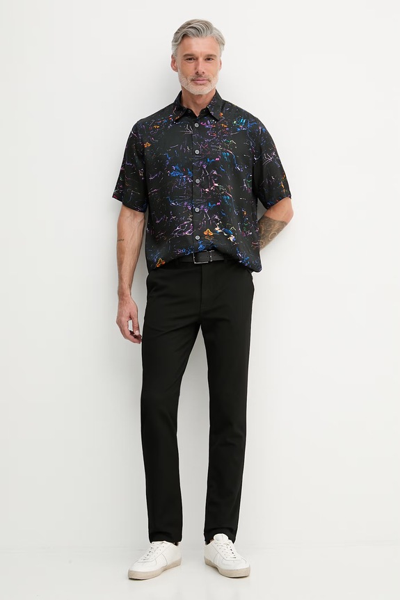 Armani Exchange Košeľa pánska z viskózy XM002106.AF13235 čierna SS26