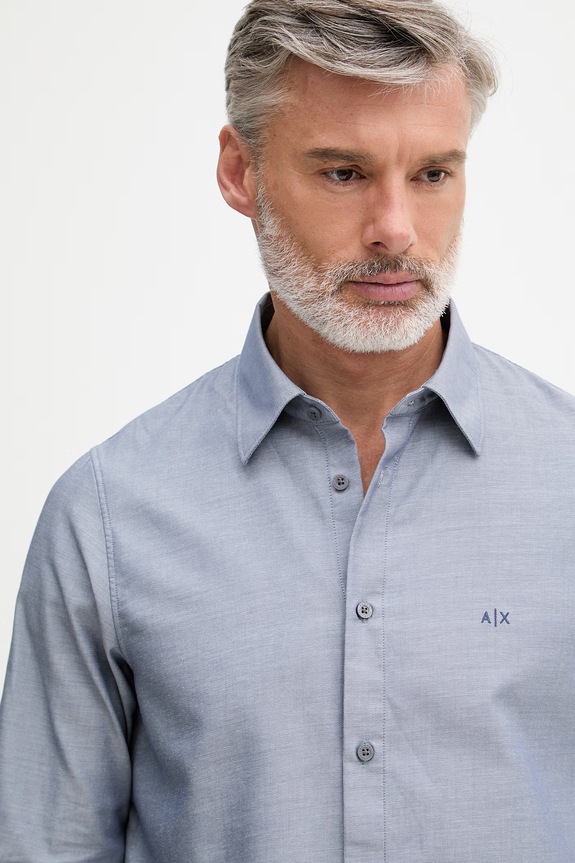 Armani Exchange košeľa pánska s bavlnou modrá XM002112.AF22548