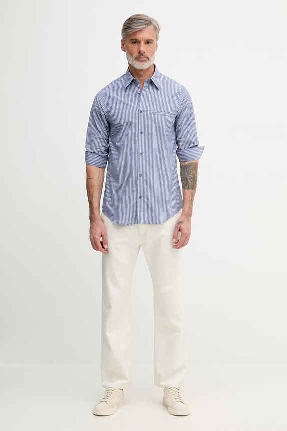 Armani Exchange Cămașă pentru bărbați bumbac XM002113.AF22549 albastru SS26
