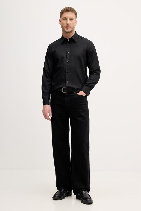 Armani Exchange cămașă pentru bărbați, din bumbac XM002263.AF13131 negru SS26