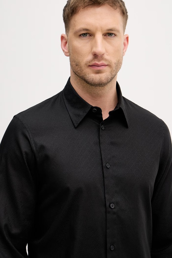 Armani Exchange cămașă pentru bărbați, din bumbac negru XM002263.AF13131