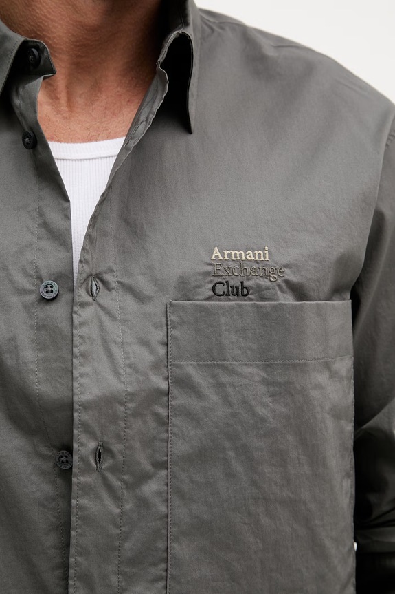 Armani Exchange košulja za muškarce od pamuka XM002265.AF24533 zelena