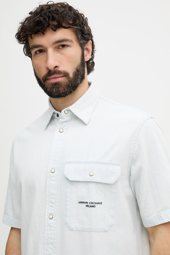 Armani Exchange košeľa pánska bavlnená modrá XM002266.AF22638