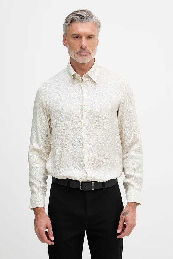 Armani Exchange košeľa pánska z viskózy béžová XM002280.AF13235