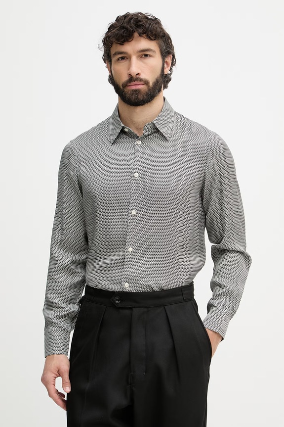 Armani Exchange cămașă pentru bărbați, din vâscoză bleumarin XM002280.AF13235