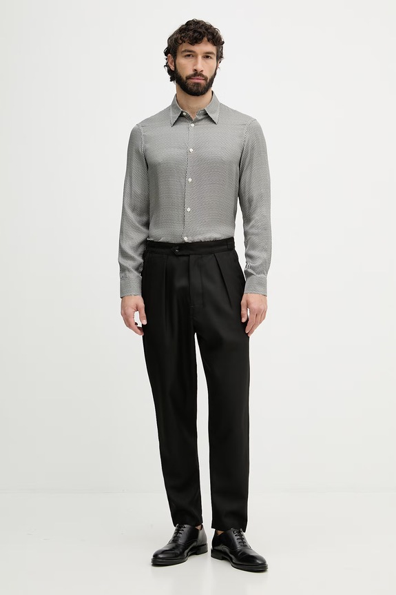 Armani Exchange cămașă pentru bărbați, din vâscoză XM002280.AF13235 bleumarin SS26