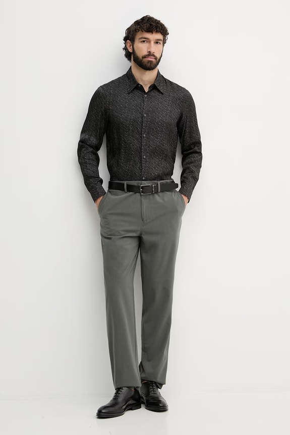 Armani Exchange košeľa pánska z viskózy XM002280.AF13235 čierna SS26