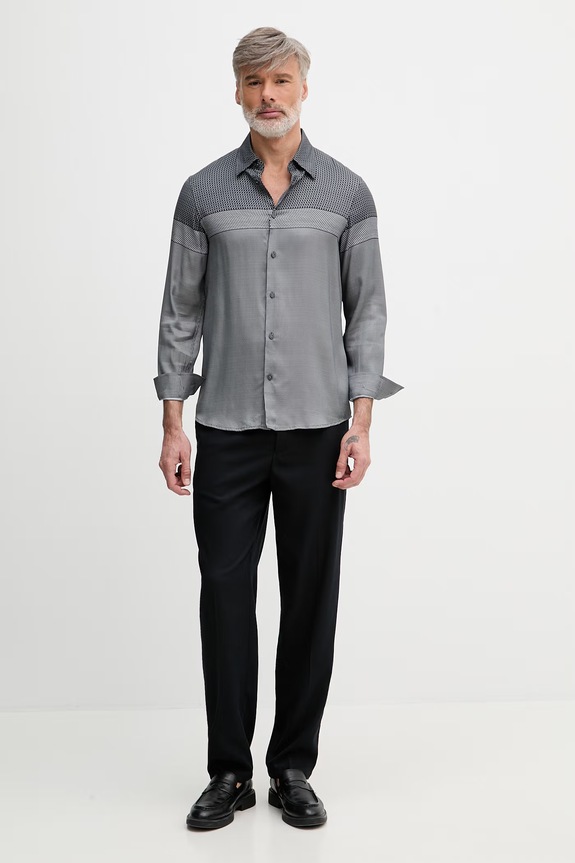 Armani Exchange pánska košeľa z viskózy XM002320.AF13235 tmavomodrá SS26
