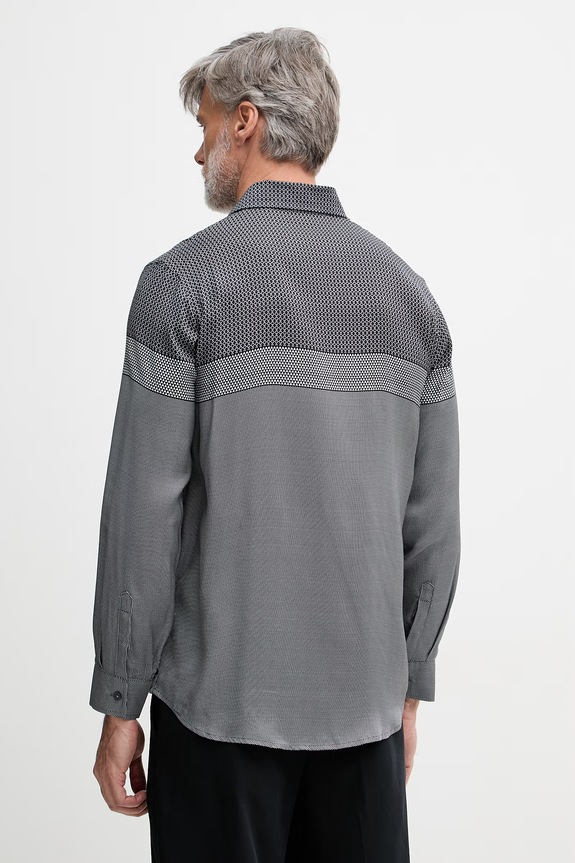 Oblečenie Armani Exchange pánska košeľa z viskózy XM002320.AF13235 tmavomodrá