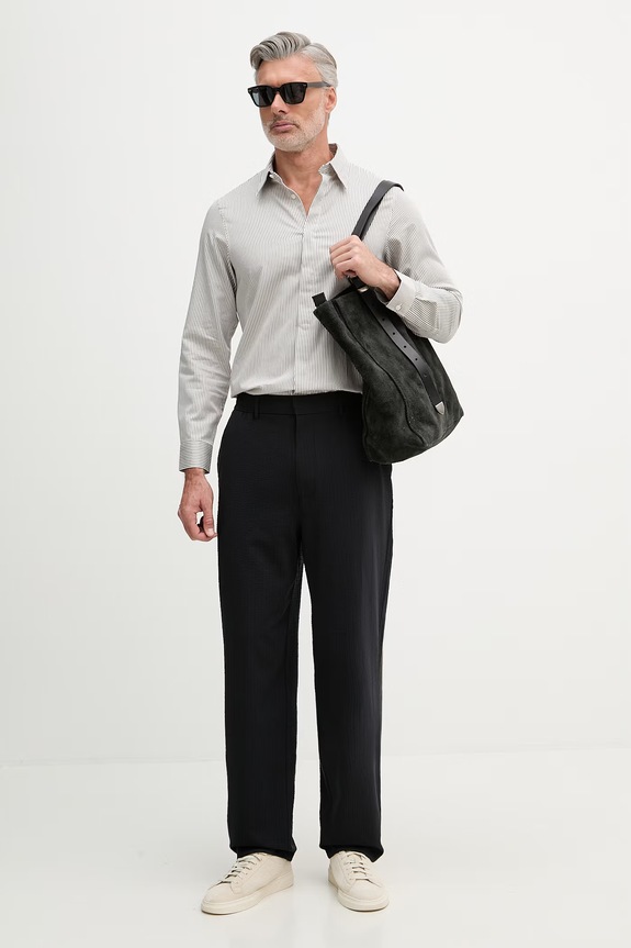 Armani Exchange košeľa pánska bavlnená XM002420.AF12143 béžová SS26