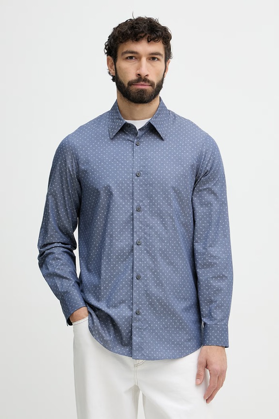 Armani Exchange koszula męska bawełniana niebieski XM002739.AF24681