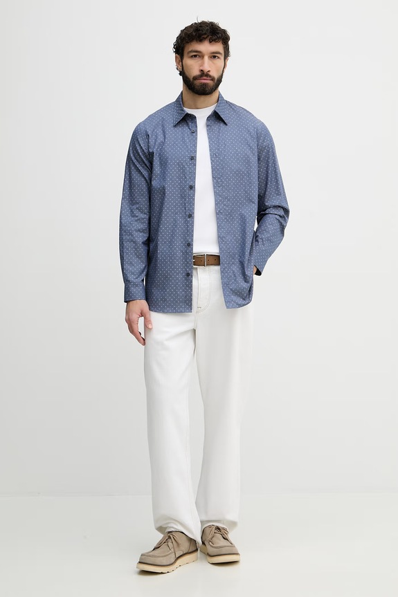 Armani Exchange koszula męska bawełniana XM002739.AF24681 niebieski SS26