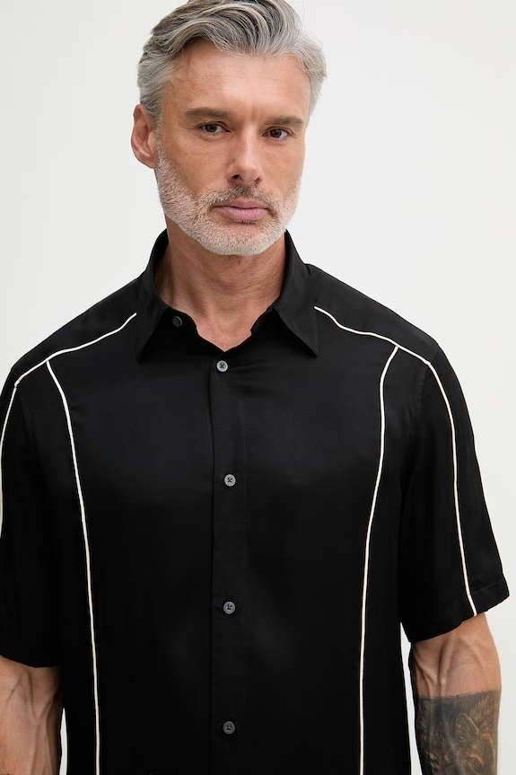 Armani Exchange Košeľa pánska z viskózy čierna XM002814.AF13235