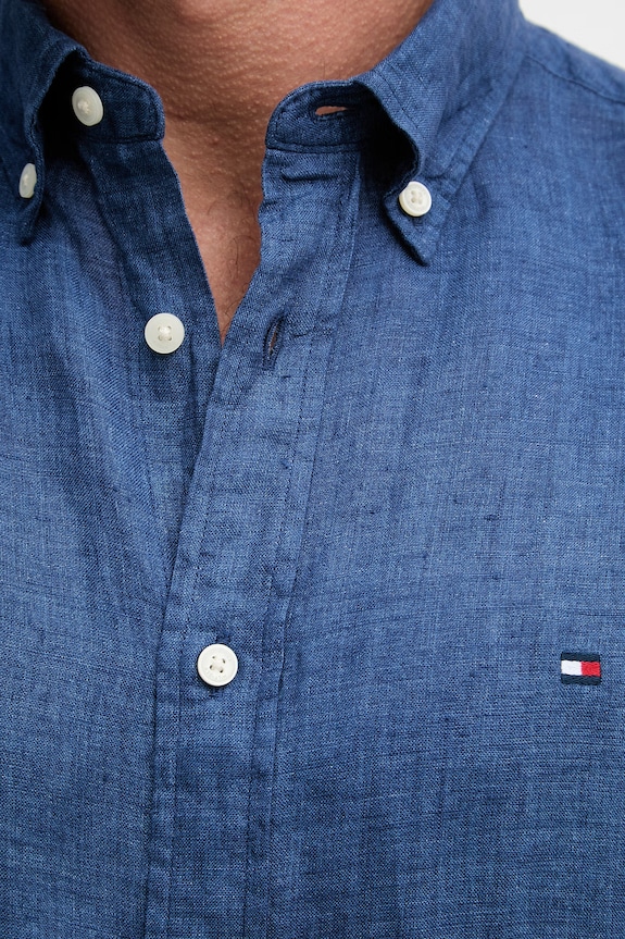 Tommy Hilfiger koszula męska lniana MW0MW41530 granatowy