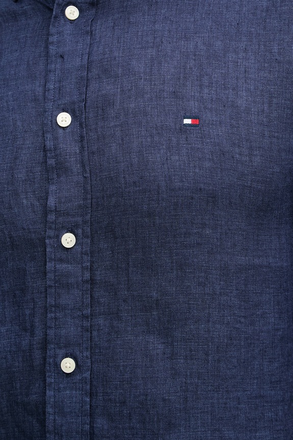 Tommy Hilfiger koszula męska lniana MW0MW41530 granatowy