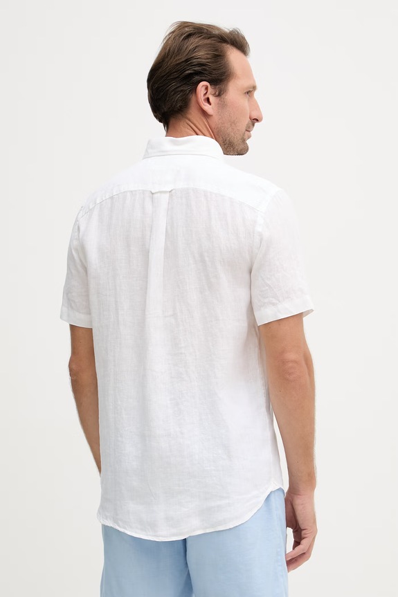 Abbigliamento Tommy Hilfiger camicia da uomo in lino MW0MW41531 bianco