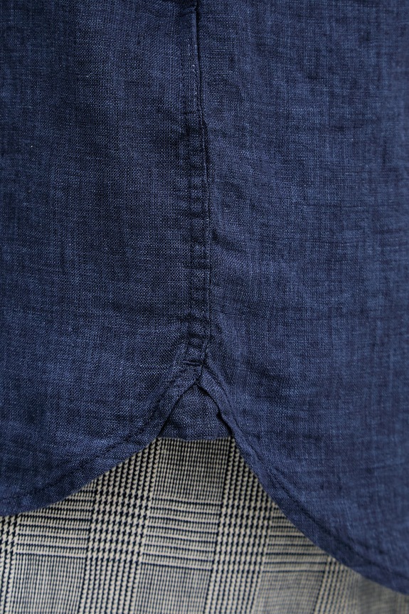 Tommy Hilfiger πουκάμισο ανδρικό λινό MW0MW41531 σκούρο μπλε