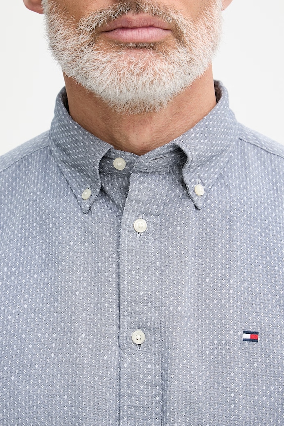 Tommy Hilfiger košeľa pánska bavlnená MW0MW42442 sivá
