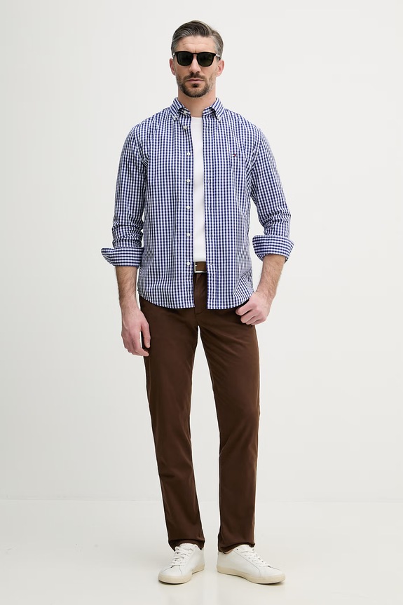 Tommy Hilfiger camicia da uomo in cotone MW0MW42445 blu SS26