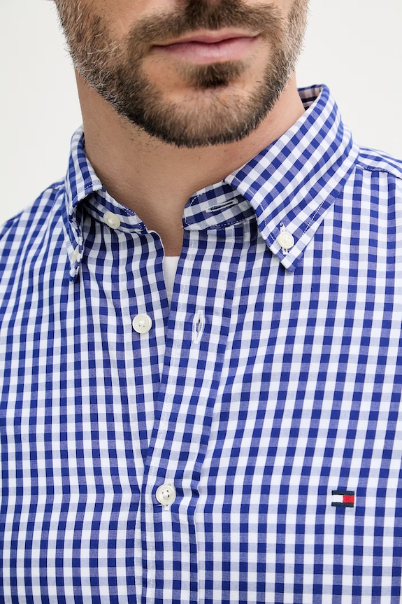 Tommy Hilfiger camicia da uomo in cotone MW0MW42445 blu