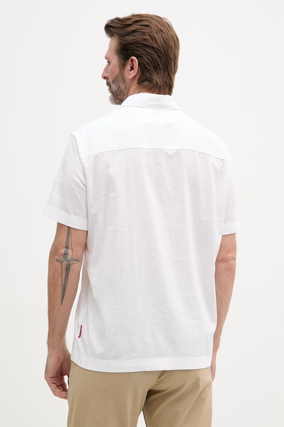 Odzież Joop! koszula męska z lnem 30102486 beżowy