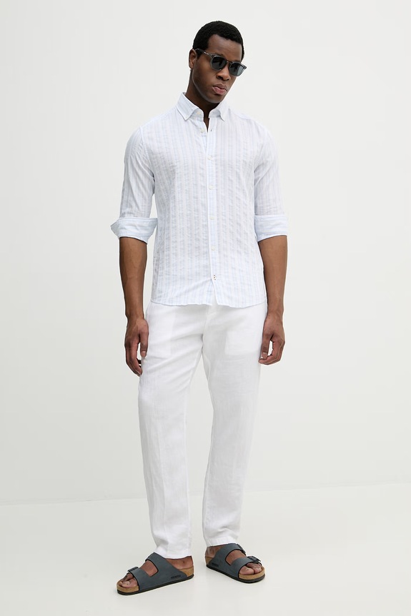 Joop! cămașă din bumbac 30102530 albastru SS26