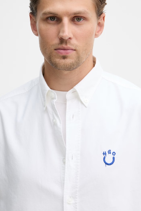 HUGO Blue koszula męska bawełniana Ebalto_BD biały 50561280