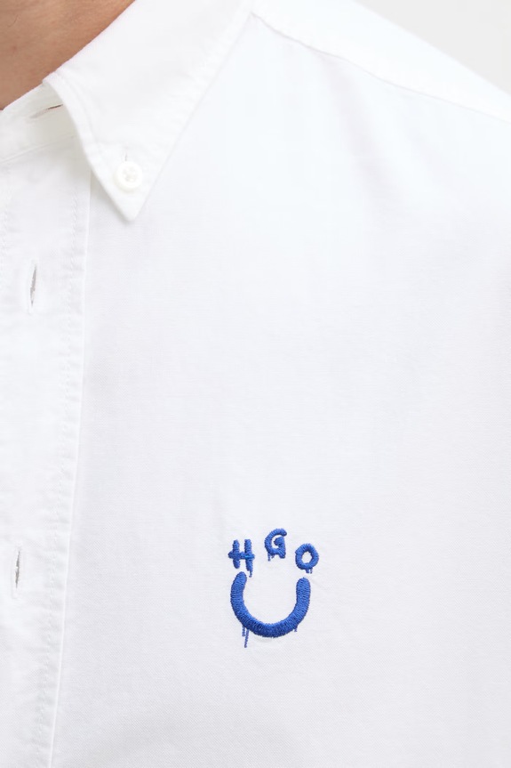 HUGO Blue koszula męska bawełniana Ebalto_BD 50561280 biały