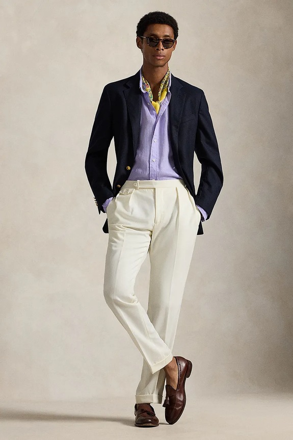 Ленена риза Polo Ralph Lauren LINEN V1-CUBDPPCS виолетов 710966294501