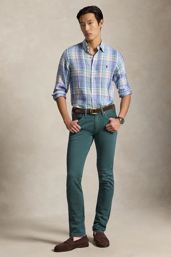 Clothing Polo Ralph Lauren YD LINEN V1-WVN-SHIRT men's linen shirt 710B16705002 blue