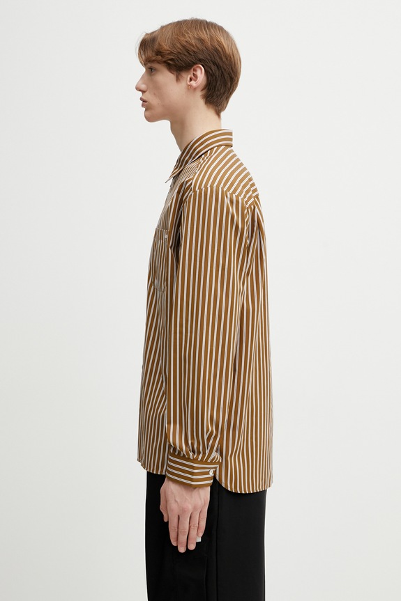 A.P.C. cotton shirt Malo Logo COHLH.H12553 brown SS26