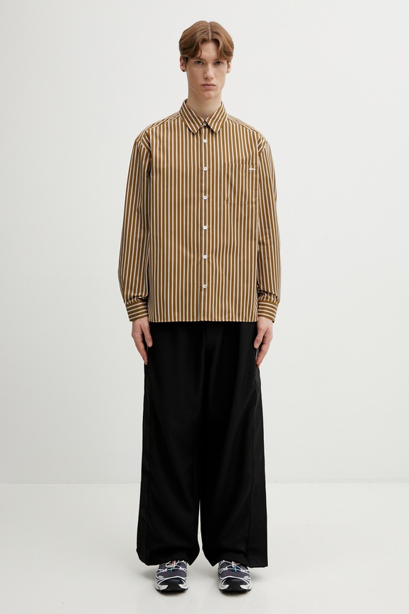 A.P.C. cotton shirt Malo Logo COHLH.H12553 brown