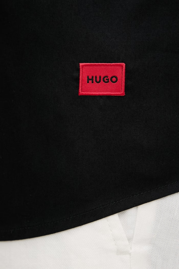 HUGO férfi pamut ing Ellino 50560584 fekete