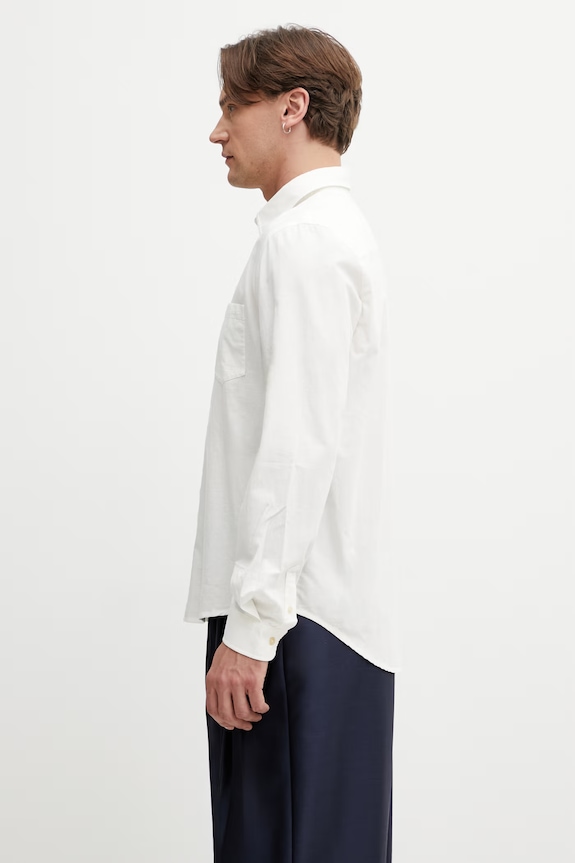 A.P.C. košeľa pánska s bavlnou En Lin COHNN.H12648 béžová SS26