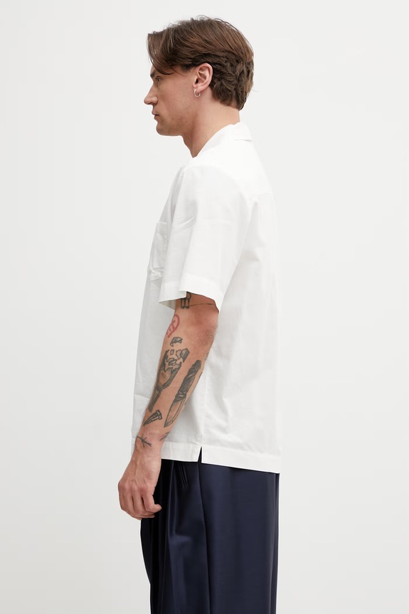 A.P.C. рубашка мужская с добавлением льна Chemise Manches Courtes COHNN.H12649 бежевый SS26
