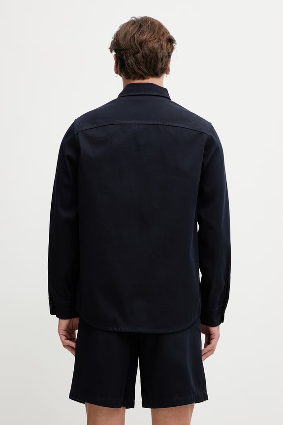 Oblečení A.P.C. košile pánská bavlněná COHNZ.M32027 námořnická modř