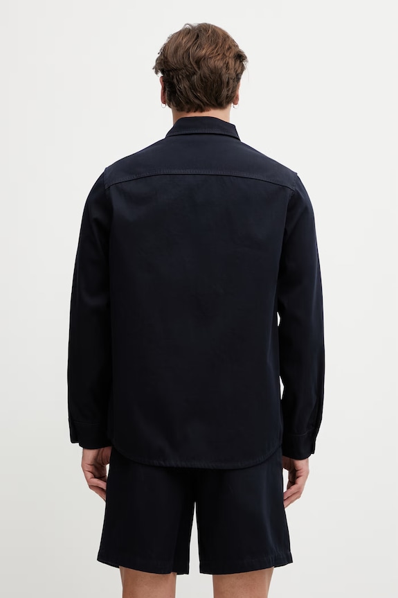 Oblečení A.P.C. košile pánská bavlněná COHNZ.M32027 námořnická modř