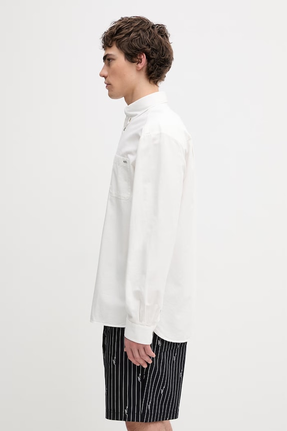 A.P.C. Mateo Logo koszula bawełniana męska COHOE.H12599 biały SS26