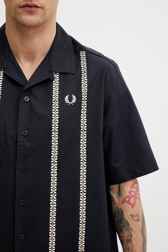 Fred Perry koszula męska bawełniana granatowy M2430