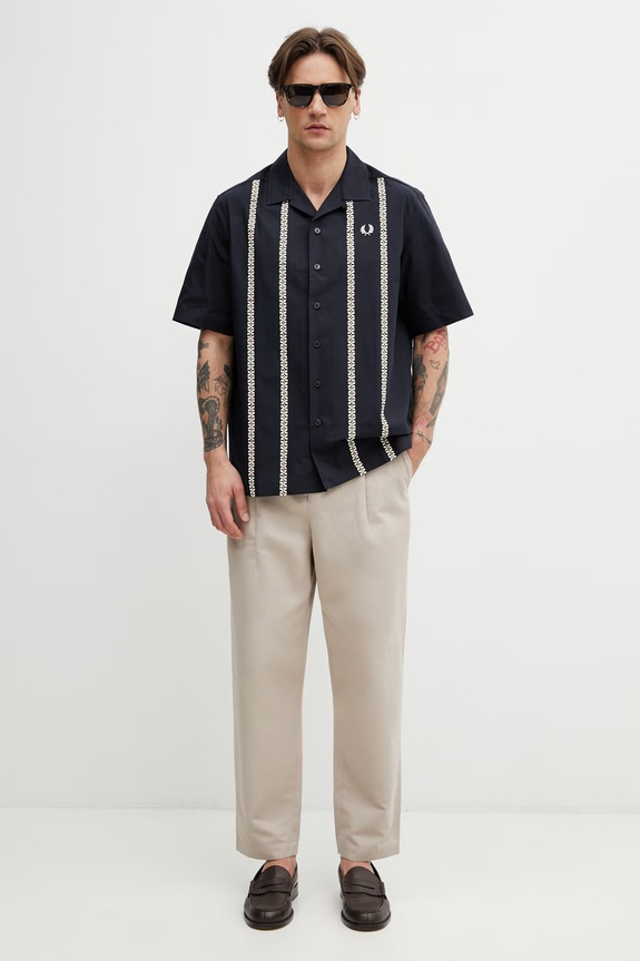 Fred Perry koszula męska bawełniana M2430 granatowy