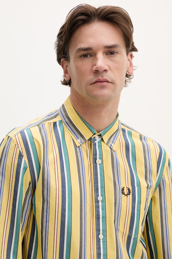 Fred Perry cămașă din bumbac galben M2432