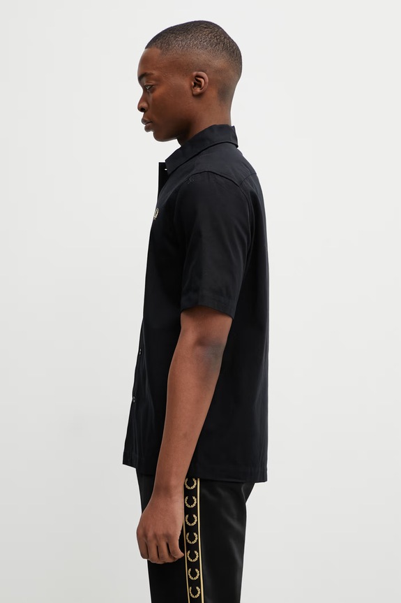 Fred Perry cămașă din bumbac M2438 negru SS26