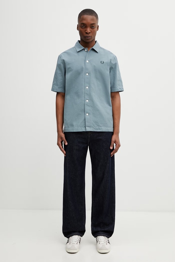 Fred Perry cotton shirt M2445 blue