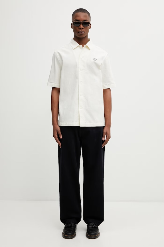 Bavlnená košeľa Fred Perry M2445 béžová