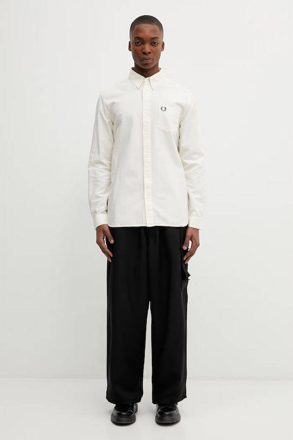 Fred Perry koszula bawełniana M5516.13B beżowy