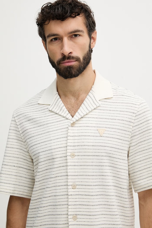 Guess cămașă bărbați bej M6GP12.K3105