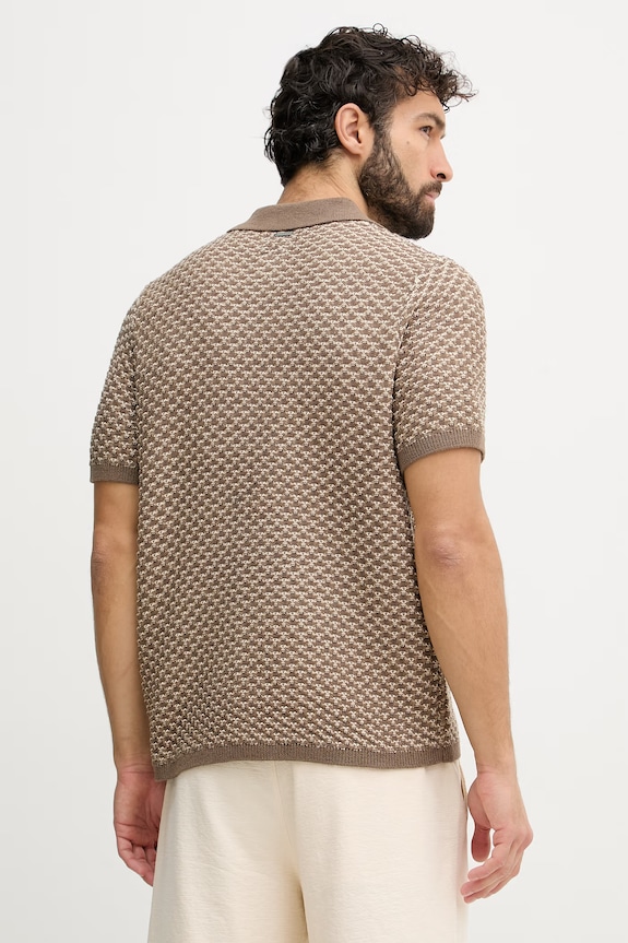 Odzież Guess koszula męska z domieszką lnu RYDEN M6GR20.Z0704 beżowy