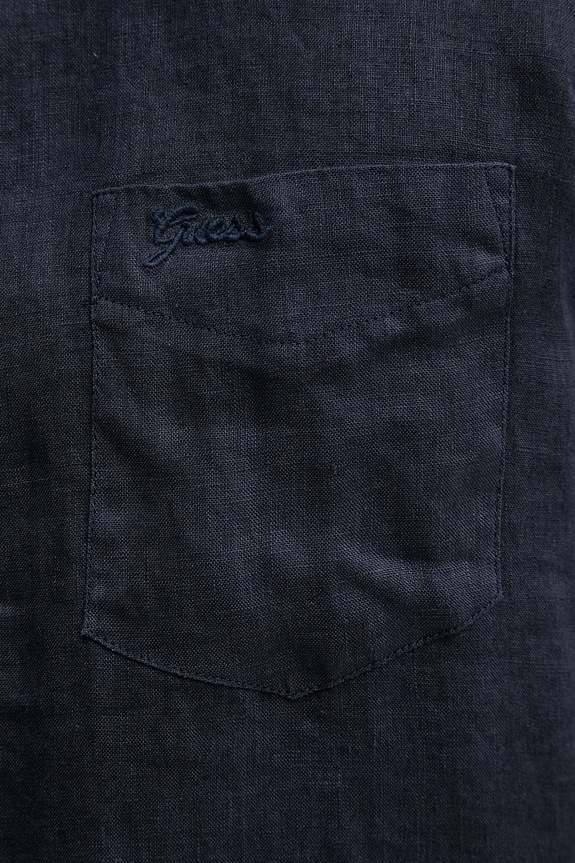 Guess πουκάμισο ανδρικό λινό M6GH59.W1827 σκούρο μπλε