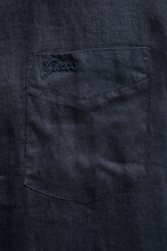 Guess πουκάμισο ανδρικό λινό M6GH59.W1827 σκούρο μπλε