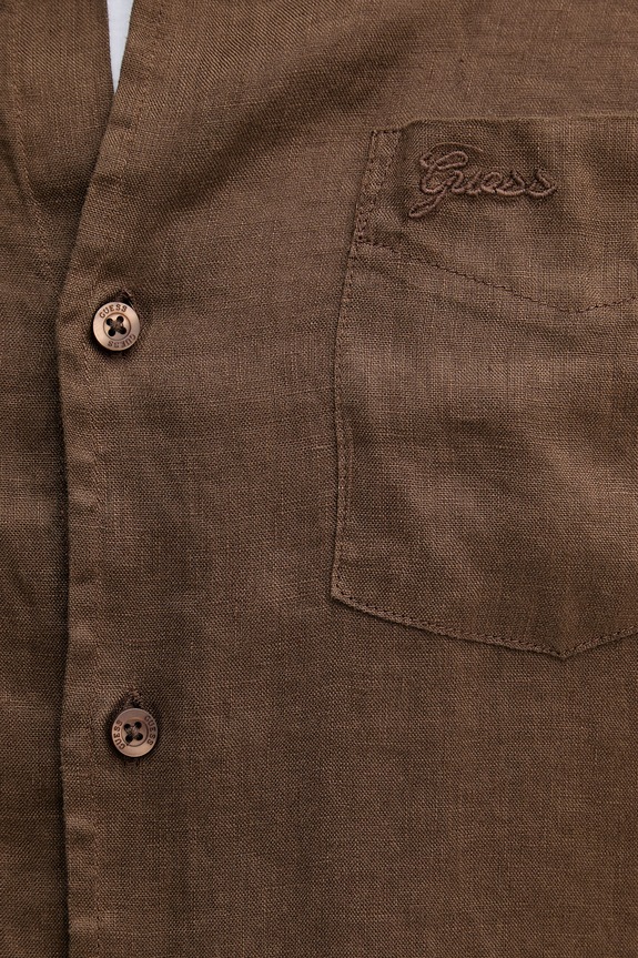 Guess koszula męska lniana M6GH59.W1827 brązowy